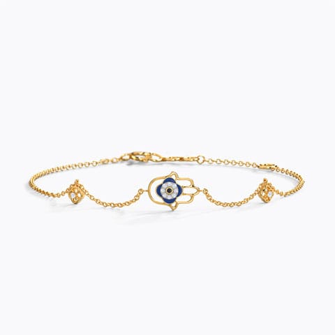 Grace Evil Eye Hamsa Diamond Bracelet Diamond Bracelets 14 Karat Yellow Gold Grace Evil Eye Hamsa Diamond Bracelet