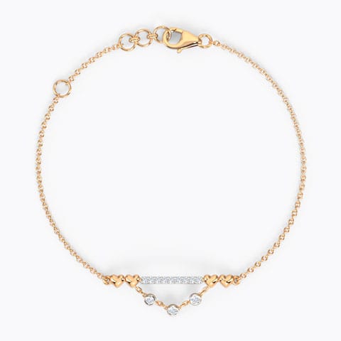Winged Hearts Diamond Bracelet Diamond Bracelets 14 Karat Rose Gold Winged Hearts Diamond Bracelet