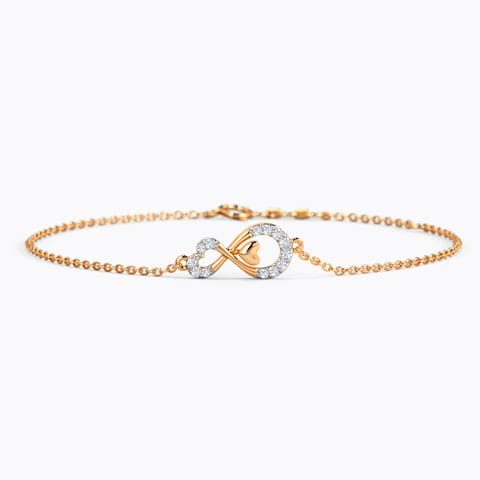 Entwined Diamond Heart Bracelet Diamond Bracelets 14 Karat Rose Gold Entwined Diamond Heart Bracelet