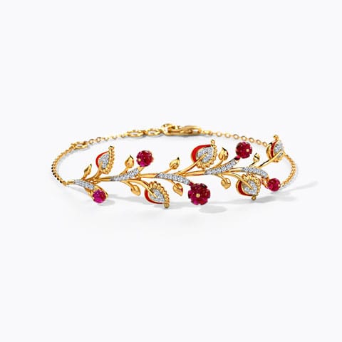 Grishmi Gemstone Bracelet Diamond,Gemstone Bracelets 14 Karat Yellow Gold Grishmi Gemstone Bracelet