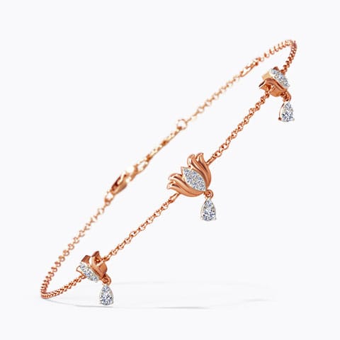 Floretta Tulip Diamond Bracelet Diamond Bracelets 14 Karat Rose Gold Floretta Tulip Diamond Bracelet