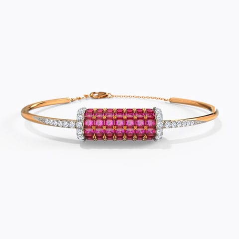 Hailee Square Gemstone Bracelet Diamond,Gemstone Bracelets 14 Karat Rose Gold Hailee Square Gemstone Bracelet