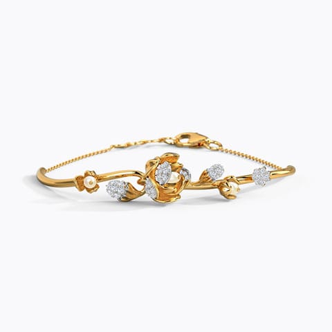 Mohana Pearl Bracelet Diamond,Gemstone Bracelets 14 Karat Yellow Gold Mohana Pearl Bracelet