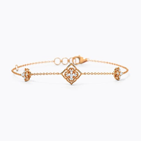 Bella Floral Diamond Bracelet Diamond Bracelets 14 Karat Rose Gold Bella Floral Diamond Bracelet