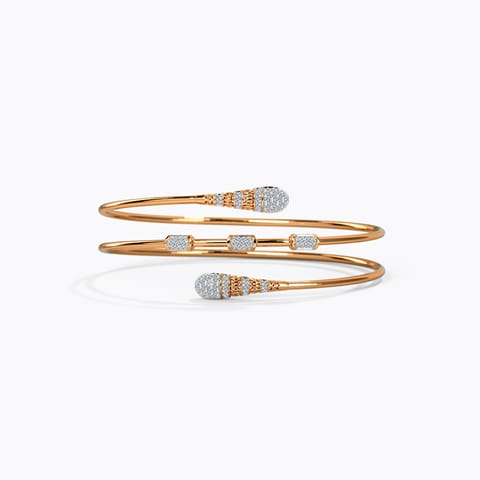 Akansha Spiral Diamond Bracelet Diamond Bracelets 14 Karat Rose Gold Akansha Spiral Diamond Bracelet
