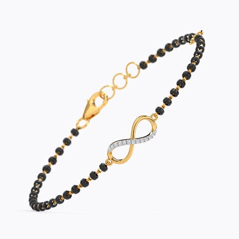 Obi Diamond Mangalsutra Bracelet Diamond Bracelets 14 Karat Yellow Gold Obi Diamond Mangalsutra Bracelet