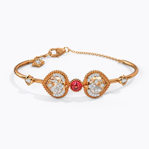 Blooming Leaf Gemstone Bracelet Diamond,Gemstone Bracelets 14 Karat Rose Gold Blooming Leaf Gemstone Bracelet