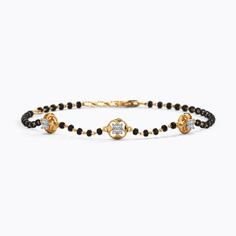 Elita Diamond Mangalsutra Bracelet Diamond Bracelets 14 Karat Yellow Gold Elita Diamond Mangalsutra Bracelet