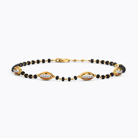 Thema Diamond Mangalsutra Bracelet Diamond Bracelets 14 Karat Yellow Gold Thema Diamond Mangalsutra Bracelet