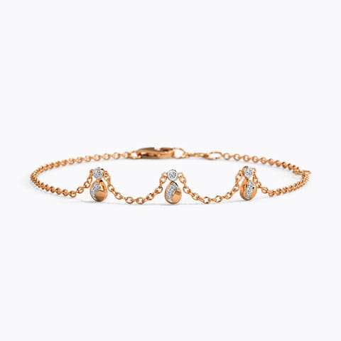 Drizzle Flow Diamond Chain Bracelet Diamond Bracelets 14 Karat Rose Gold Drizzle Flow Diamond Chain Bracelet
