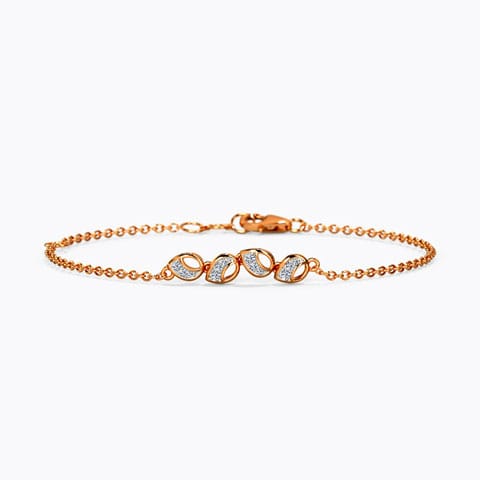 Spatial Petals Diamond Chain Bracelet Diamond Bracelets 14 Karat Rose Gold Spatial Petals Diamond Chain Bracelet