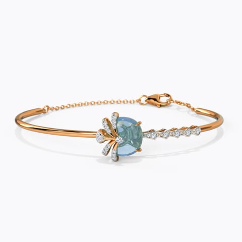 Semi Bloom Gemstone Bracelet Diamond,Gemstone Bracelets 14 Karat Rose Gold Semi Bloom Gemstone Bracelet