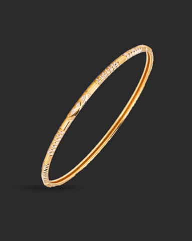 Facet Cut 22KT Gold Bangle Set of 2 Gold Bangles 22 Karat Yellow Gold Facet Cut 22KT Gold Bangle Set of 2