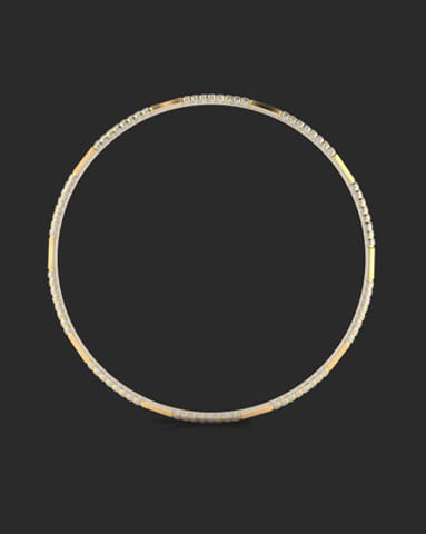 Notch Gold Bangle Set of 2 Gold Bangles 22 Karat Yellow Gold Notch Gold Bangle Set of 2