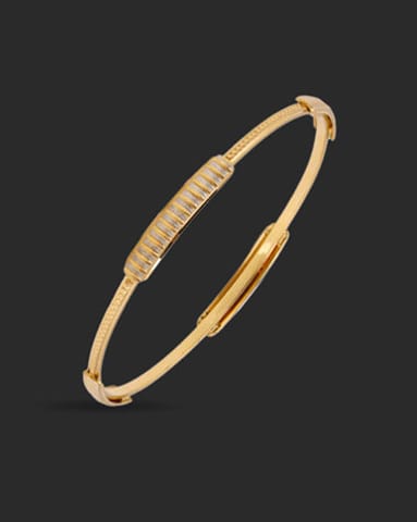Linear Groove 22KT Gold Bangle Gold Bangles 22 Karat Yellow Gold Linear Groove 22KT Gold Bangle