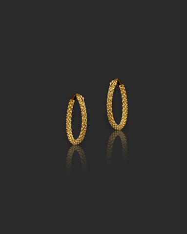 Esha 22KT Gold Hoop Earrings Gold Earrings 22 Karat Yellow Gold Esha 22KT Gold Hoop Earrings