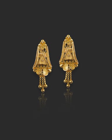 Alifa 22KT Gold Drop Earrings Gold Earrings 22 Karat Yellow Gold Alifa 22KT Gold Drop Earrings