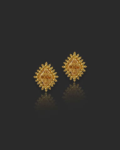 Geet 22KT Gold Stud Earrings Gold Earrings 22 Karat Yellow Gold Geet 22KT Gold Stud Earrings