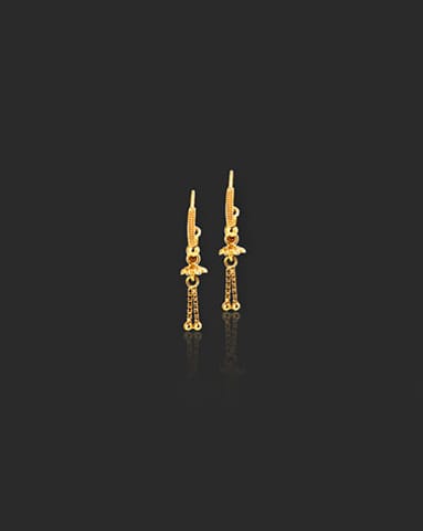 Chetsi Beaded 22KT Gold Hoop Earrings Gold Earrings 22 Karat Yellow Gold Chetsi Beaded 22KT Gold Hoop Earrings