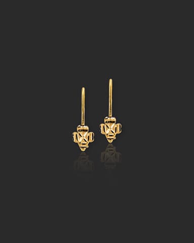 Aksha 22KT Gold Kids' Earrings Gold Earrings 22 Karat Yellow Gold Aksha 22KT Gold Kids' Earrings