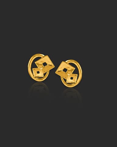 Binita 22KT Gold Stud Earrings Gold Earrings 22 Karat Yellow Gold Binita 22KT Gold Stud Earrings