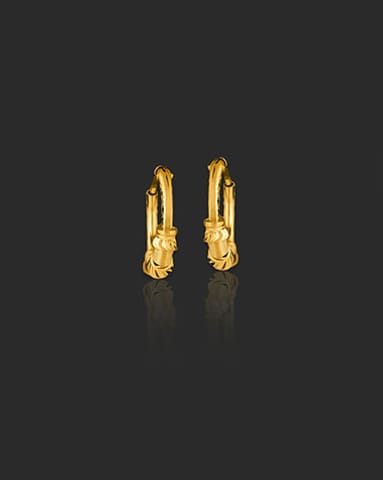 Hiral 22KT Gold Hoop Earrings Gold Earrings 22 Karat Yellow Gold Hiral 22KT Gold Hoop Earrings
