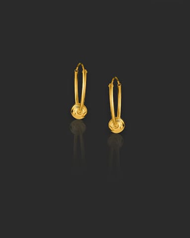 Hemali 22KT Gold Hoop Earrings Gold Earrings 22 Karat Yellow Gold Hemali 22KT Gold Hoop Earrings
