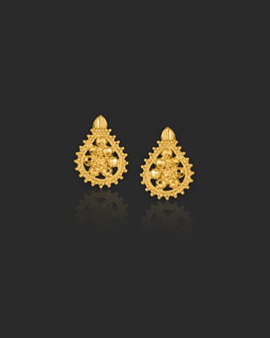 Kashni 22KT Gold Stud Earrings Gold Earrings 22 Karat Yellow Gold Kashni 22KT Gold Stud Earrings