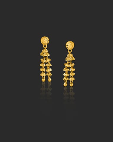Laasya 22KT Gold Drop Earrings Gold Earrings 22 Karat Yellow Gold Laasya 22KT Gold Drop Earrings