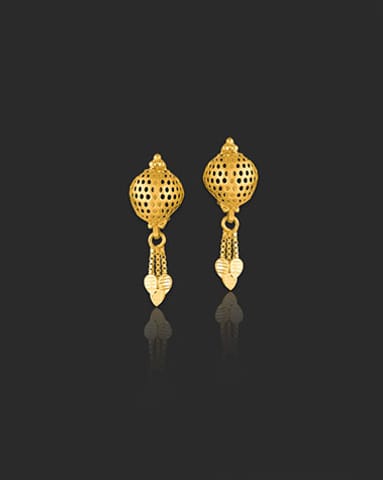 Pihu 22KT Gold Drop Earrings Gold Earrings 22 Karat Yellow Gold Pihu 22KT Gold Drop Earrings