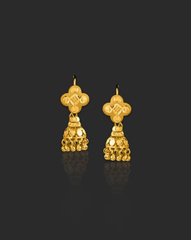 Navika 22KT Gold Drop Earrings Gold Earrings 22 Karat Yellow Gold Navika 22KT Gold Drop Earrings
