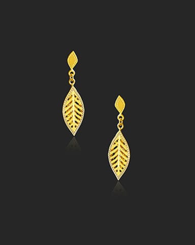 Madhura 22KT Gold Trendy Delicate Earrings Gold Earrings 22 Karat Yellow Gold Madhura 22KT Gold Trendy Delicate Earrings