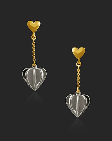 Deema Heart 22Kt Gold Earring Gold Earrings 22 Karat Yellow Gold Deema Heart 22Kt Gold Earring