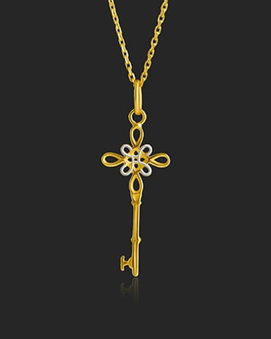 Keys 22Kt Gold Matching Set, Charm Necklets Gold Necklaces 22 Karat Yellow Gold Keys 22Kt Gold Matching Set, Charm Necklets