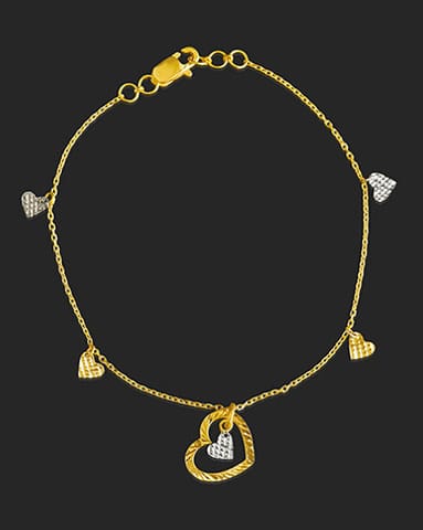 Amor 22Kt Gold Matching Set, Charm Bracelet Gold Bracelets 22 Karat Yellow Gold Amor 22Kt Gold Matching Set, Charm Bracelet