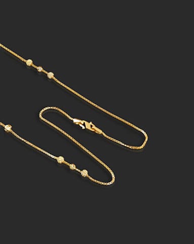 Modern Beads 22KT Gold Chain Gold Chains 22 Karat Yellow Gold Modern Beads 22KT Gold Chain