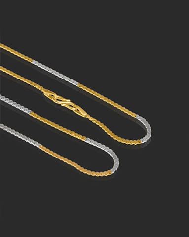 Two Tone Curb 22KT Gold Chain Gold Chains 22 Karat Yellow Gold Two Tone Curb 22KT Gold Chain