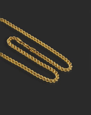 Curly Rope 22KT Gold Chain Gold Chains 22 Karat Yellow Gold Curly Rope 22KT Gold Chain
