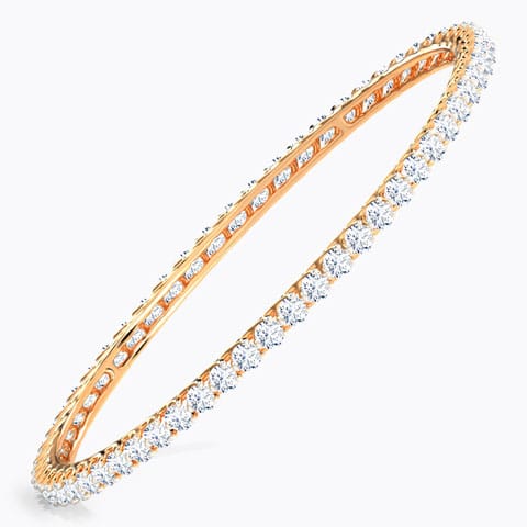 Scintillating Solitaire Bangle Solitaire Bangles 18 Karat Rose Gold Scintillating Solitaire Bangle