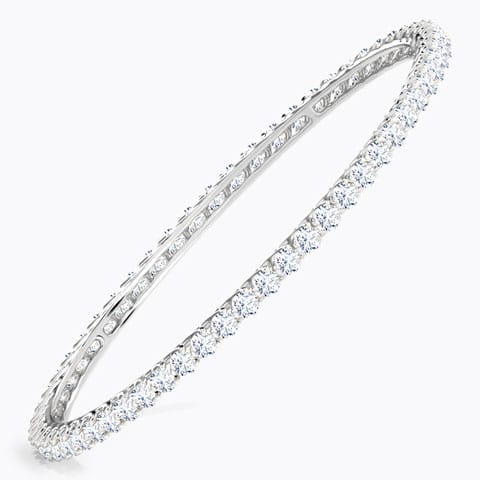 Scintillating Solitaire Bangle Solitaire Bangles 18 Karat White Gold Scintillating Solitaire Bangle