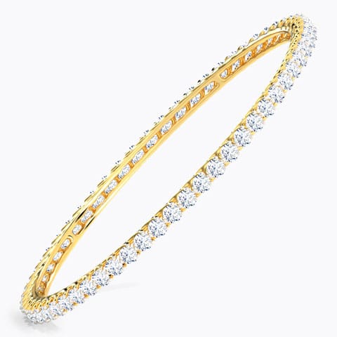 Scintillating Solitaire Bangle Solitaire Bangles 18 Karat Yellow Gold Scintillating Solitaire Bangle