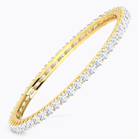 Vibrant Solitaire Bangle Solitaire Bangles 18 Karat Yellow Gold Vibrant Solitaire Bangle