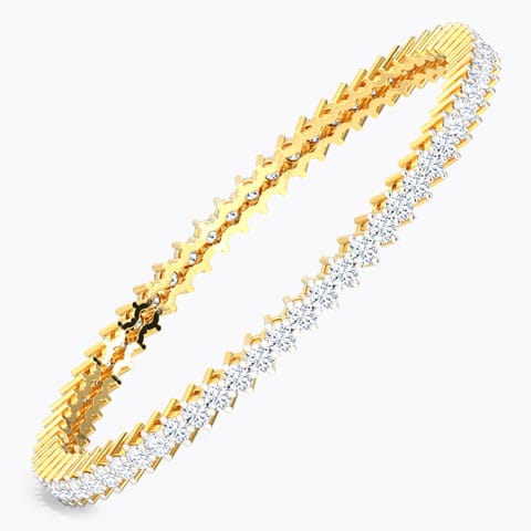 Sparkle Solitaire Bangle Solitaire Bangles 18 Karat Yellow Gold Sparkle Solitaire Bangle