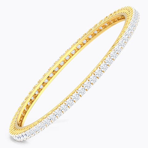 Bedazzle Solitaire Bangle Solitaire Bangles 18 Karat Yellow Gold Bedazzle Solitaire Bangle