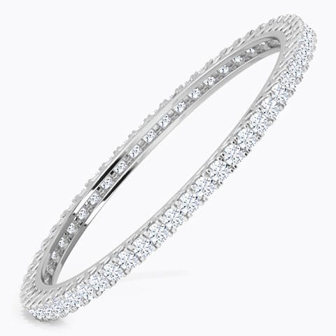 Glimmer Solitaire Bangle Solitaire Bangles 18 Karat White Gold Glimmer Solitaire Bangle