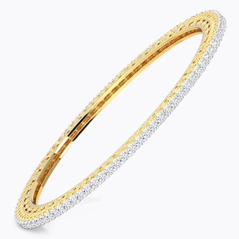 Glowing Solitaire Bangle Solitaire Bangles 18 Karat Yellow Gold Glowing Solitaire Bangle