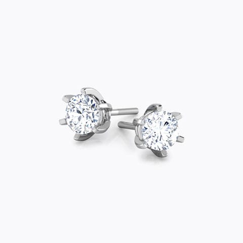 Celeste Solitaire Stud Earrings Solitaire Earrings 18 Karat White Gold Celeste Solitaire Stud Earrings