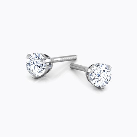 Radiance Solitaire Studs Solitaire Earrings 18 Karat White Gold Radiance Solitaire Studs