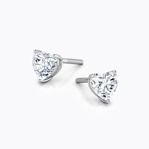 Heartthrob Solitaire Studs Solitaire Earrings 14 Karat White Gold Heartthrob Solitaire Studs