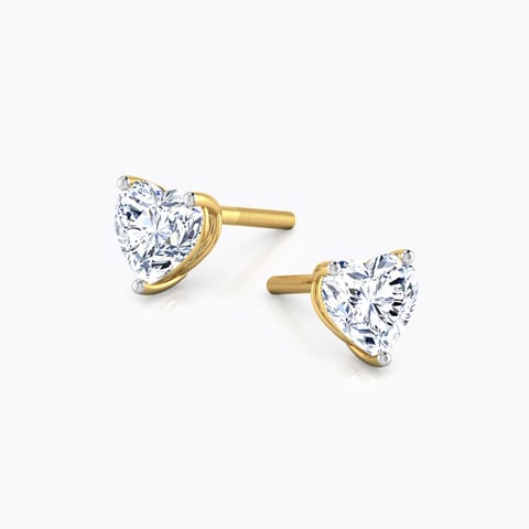 Heartthrob Solitaire Studs Solitaire Earrings 18 Karat Yellow Gold Heartthrob Solitaire Studs
